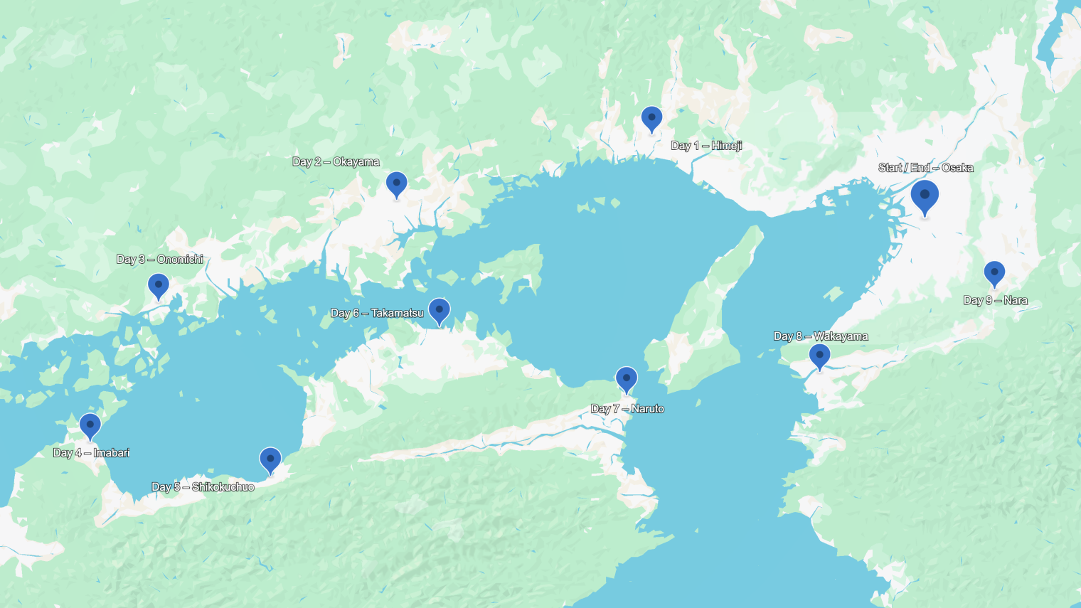 A map outlining the route for the cycleathon