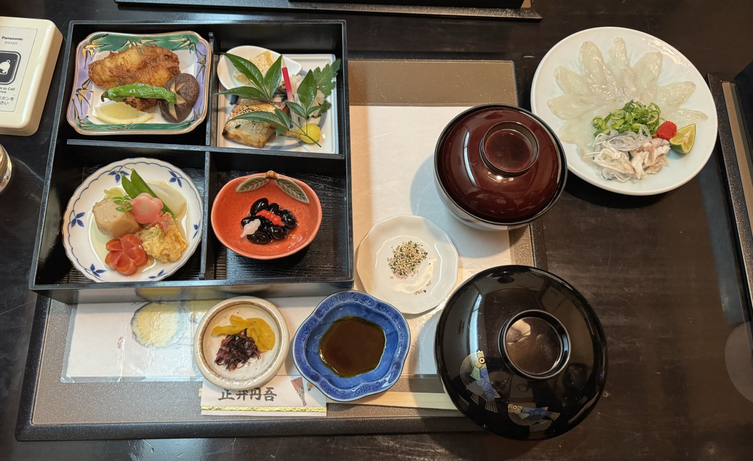 A massive fugu set meal at a restaurant in Hiroshima
